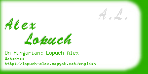 alex lopuch business card
